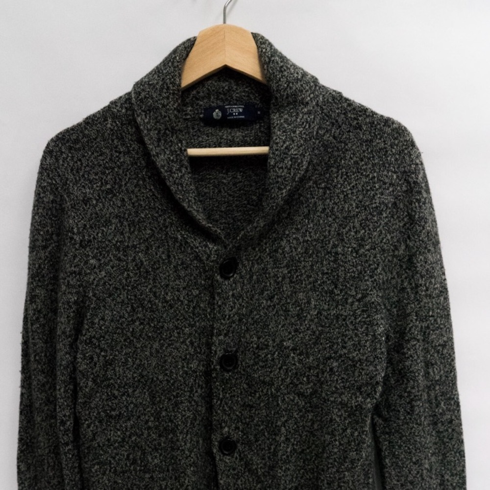 J crew grey wool cardigan men’s